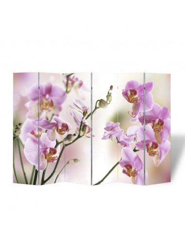Paravento Pieghevole 217x170 cm con Stampa Fiore