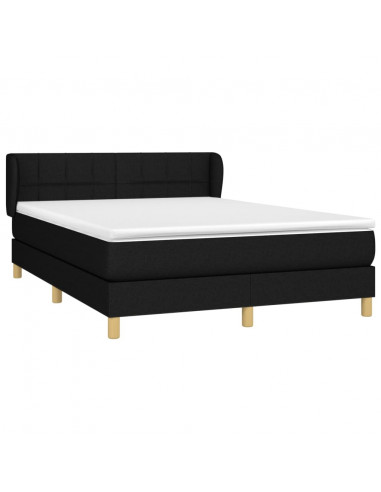 Giroletto a Molle con Materasso Nero 140x200 cm in Tessuto