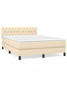 Giroletto a Molle con Materasso Crema 140x200 cm in Tessuto 2