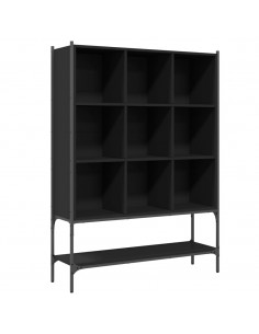 Libreria Nera 102x30x141,5 cm in Legno Multistrato 2