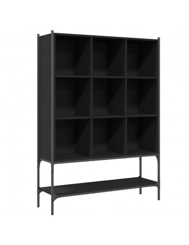 Libreria Nera 102x30x141,5 cm in Legno Multistrato
