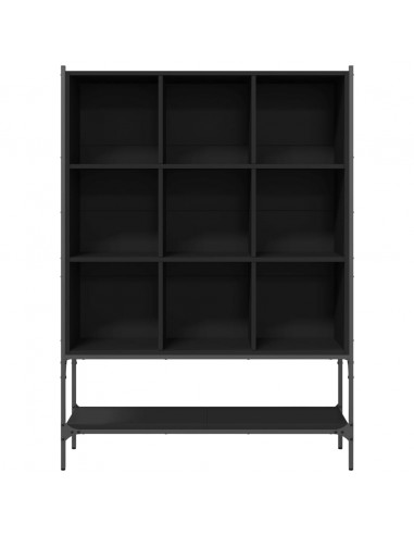 Libreria Nera 102x30x141,5 cm in Legno Multistrato