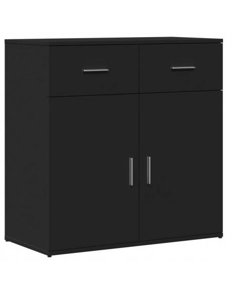 Credenze 2 pz Nere 79x38x80 cm in Legno Multistrato