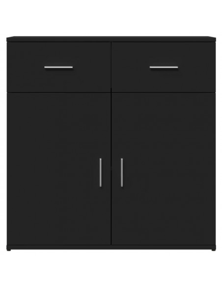 Credenze 2 pz Nere 79x38x80 cm in Legno Multistrato