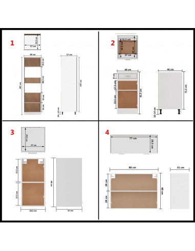 Set Armadi da Cucina 8 pz Bianco in Truciolato
