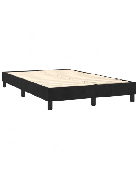 Letto a Molle con Materasso e LED Nero 120x200 cm in Velluto