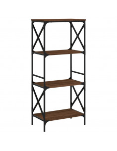 Libreria 4 Ripiani Rovere Marrone 59x35x132cm Legno Multistrato 2