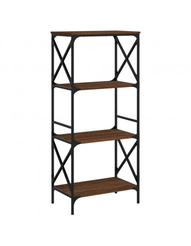 Libreria 4 Ripiani Rovere Marrone 59x35x132cm Legno Multistrato