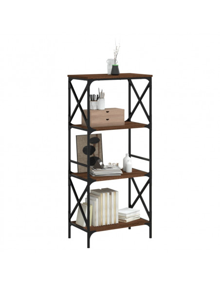 Libreria 4 Ripiani Rovere Marrone 59x35x132cm Legno Multistrato