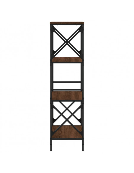 Libreria 4 Ripiani Rovere Marrone 59x35x132cm Legno Multistrato