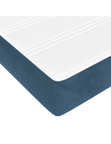 Materasso a Molle Blu Scuro 160x210x20 cm in Velluto