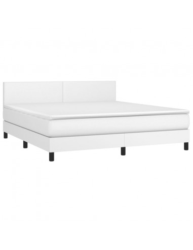 Giroletto a Molle con Materasso Bianco 180x200 cm in Similpelle