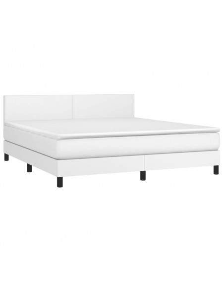 Giroletto a Molle con Materasso Bianco 180x200 cm in Similpelle