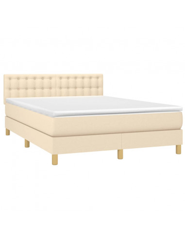 Giroletto a Molle con Materasso Crema 140x200 cm in Tessuto