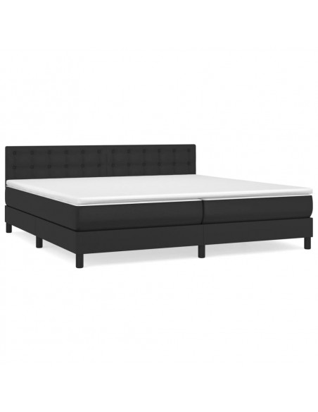 Giroletto a Molle con Materasso Nero 200x200 cm in Similpelle
