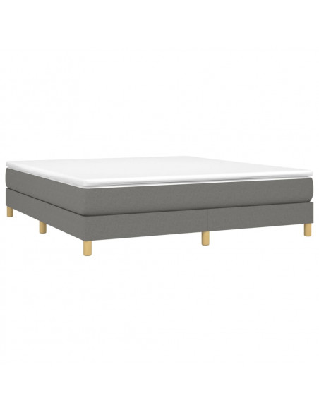 Giroletto a Molle con Materasso Grigio Scuro 180x200 cm Tessuto