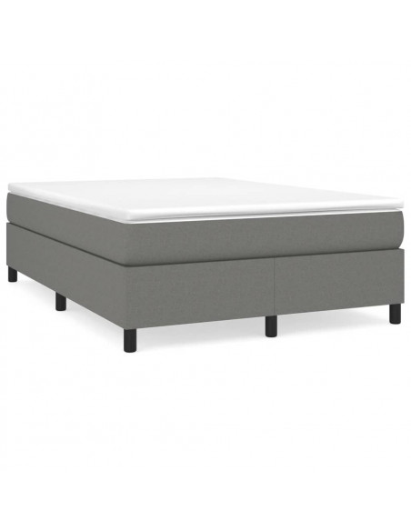 Giroletto a Molle con Materasso Grigio Scuro 140x200cm Tessuto