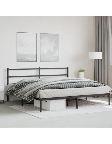 Giroletto con Testiera in Metallo Nero 183x213 cm