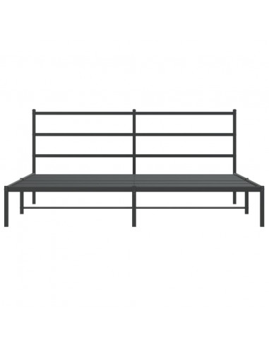 Giroletto con Testiera in Metallo Nero 183x213 cm