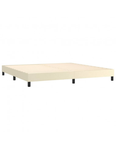 Giroletto a Molle con Materasso Crema 200x200 cm in Similpelle