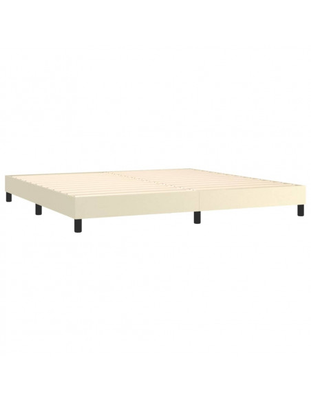 Giroletto a Molle con Materasso Crema 200x200 cm in Similpelle