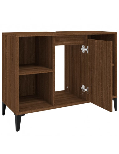 Mobile Lavabo Rovere Marrone 80x33x60 cm in Legno Multistrato