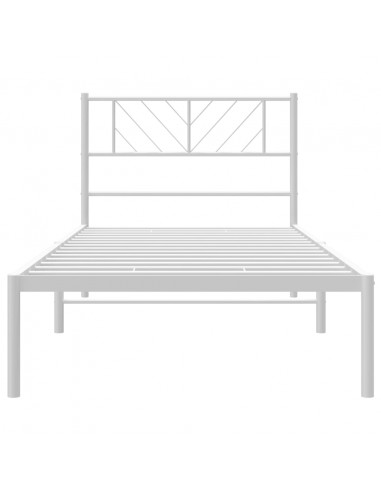 Giroletto con Testiera Metallo Bianco 90x200 cm