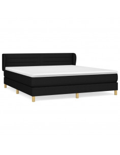 Giroletto a Molle con Materasso Nero 160x200 cm in Tessuto 2