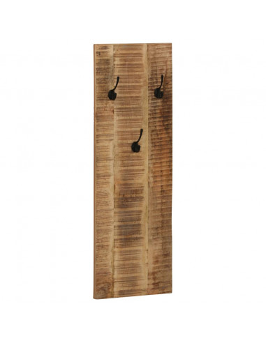 Appendiabiti a Parete 2pz in Legno Massello di Mango 36x110x3cm