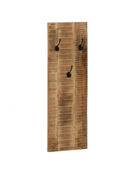 Appendiabiti a Parete 2pz in Legno Massello di Mango 36x110x3cm