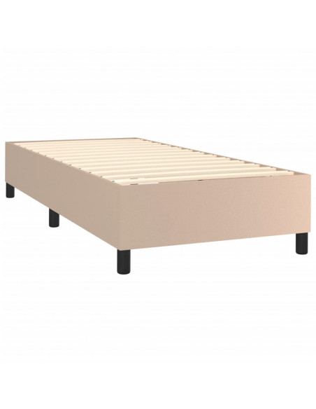 Struttura Letto a Rete a Molle Cappuccino 80x200 cm in Similpelle