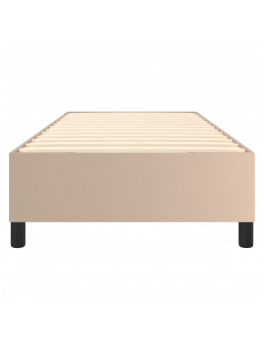 Struttura Letto a Rete a Molle Cappuccino 80x200 cm in Similpelle