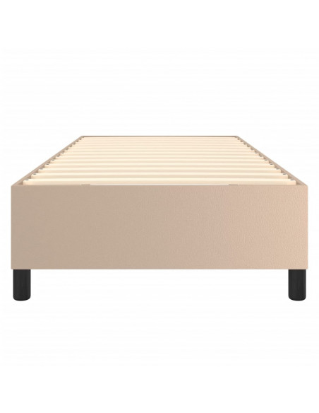 Struttura Letto a Rete a Molle Cappuccino 80x200 cm in Similpelle