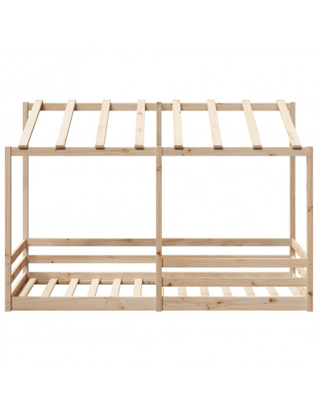Letto per Bambini con Tetto 80x200 cm in Legno Massello di Pino