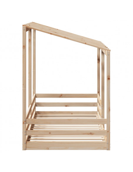 Letto per Bambini con Tetto 80x200 cm in Legno Massello di Pino