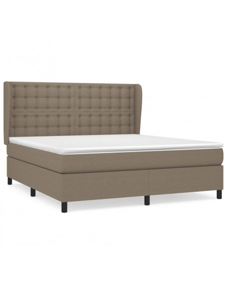 Giroletto a Molle con Materasso Tortora 180x200 cm in Tessuto