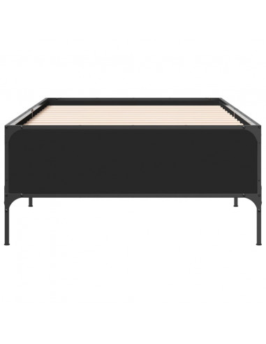 Giroletto Nero 90x200 cm in Legno Multistrato e Metallo