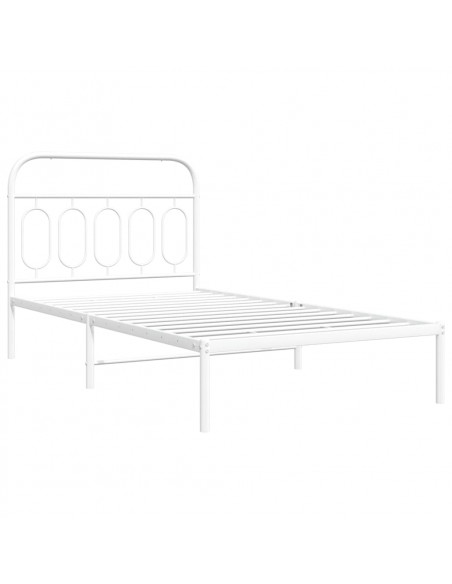 Giroletto con Testiera Metallo Bianco 107x203 cm
