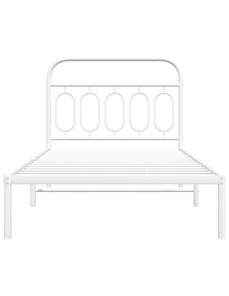 Giroletto con Testiera Metallo Bianco 107x203 cm