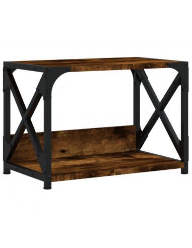 Supporto Stampante 2 Livelli Rovere Fumo 44x26x31,5 Multistrato