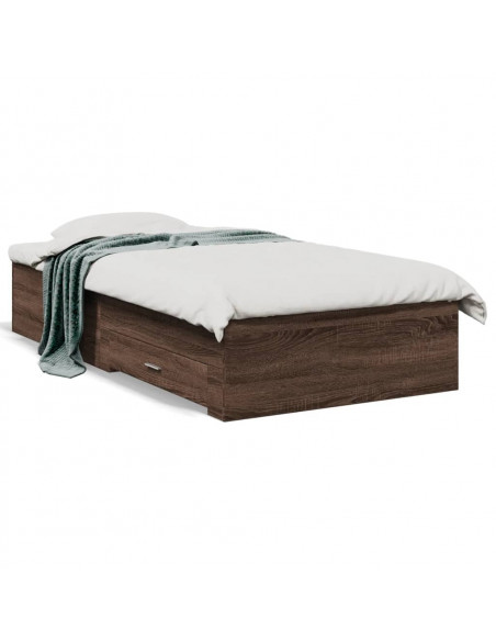 Giroletto Cassetti Rovere Marrone 100x200 cm Legno Multistrato