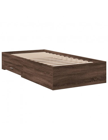 Giroletto Cassetti Rovere Marrone 100x200 cm Legno Multistrato