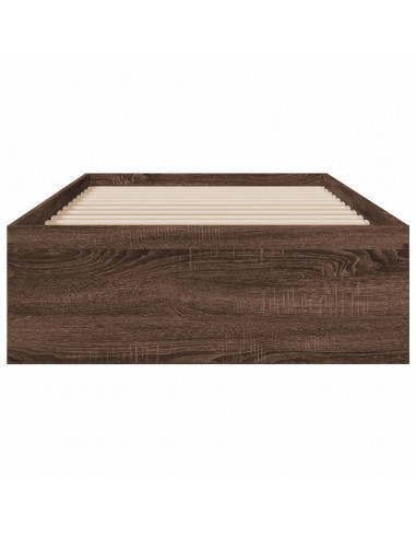 Giroletto Cassetti Rovere Marrone 100x200 cm Legno Multistrato