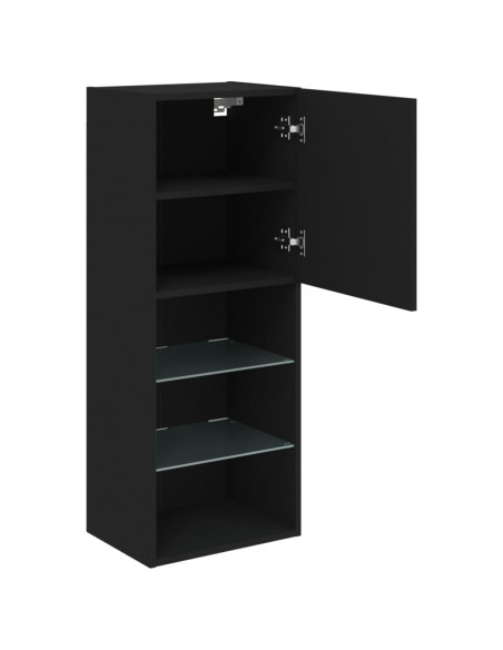 Mobile TV con Luci LED Nero 40,5x30x102 cm