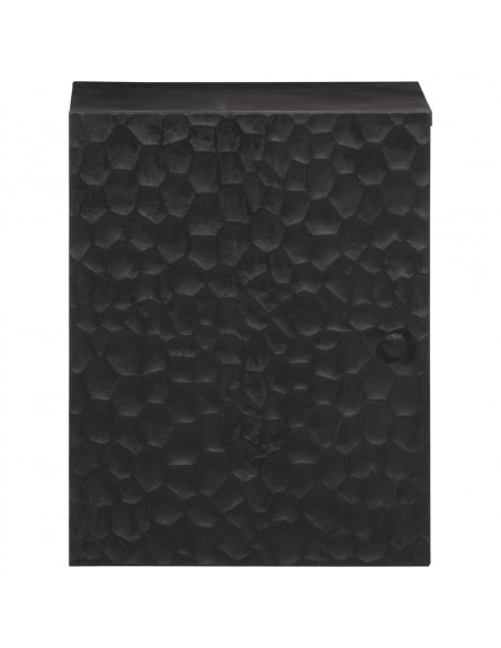 Mobile da Bagno a Parete Nero 38x33x48 cm Legno Massello Mango