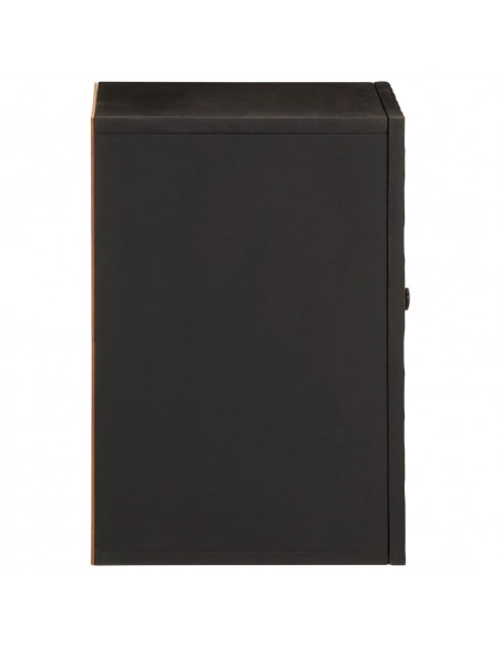 Mobile da Bagno a Parete Nero 38x33x48 cm Legno Massello Mango