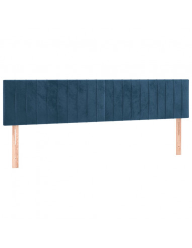 Giroletto a Molle con Materasso Blu Scuro 200x200 cm in Velluto