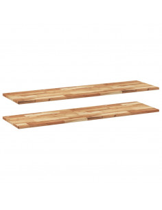 Mensole da Parete 2 pz 120x40x2 cm Legno Acacia Rifinito a Olio 2