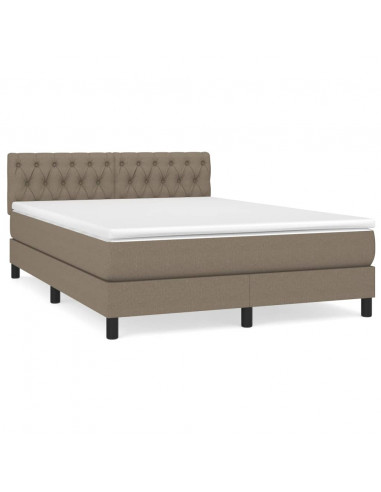 Giroletto a Molle con Materasso Tortora 140x190 cm in Tessuto