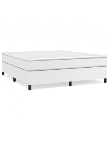 Giroletto a Molle con Materasso Bianco 160x200 cm in Similpelle